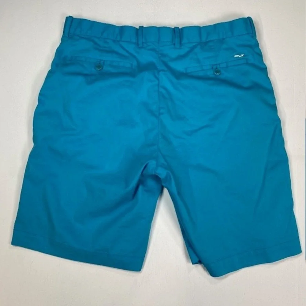 RLX Ralph Lauren Mens Golf Shorts 36 Turquoise Blue Cotton‎ Blend Flat Front RLX